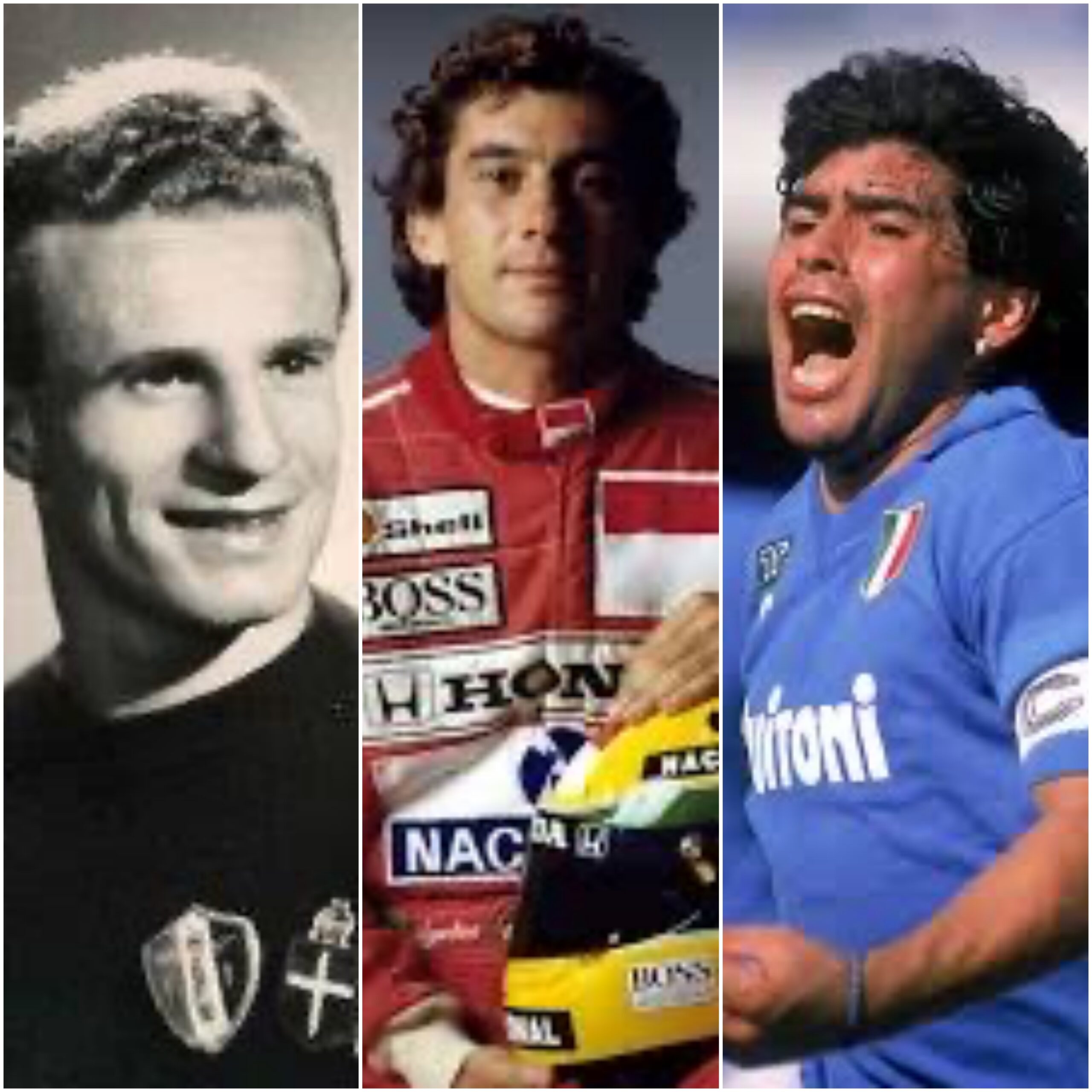 Diego Maradona, Ayrton Senna, Valentino Mazzola. Mito, destino e consolazione.